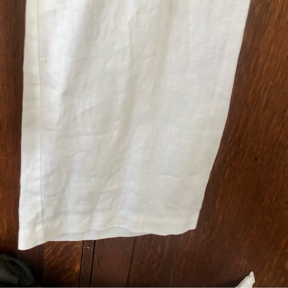 White Linen Pants Elliott Lauren with Pockets! XL NWOT - Picture 8 of 9